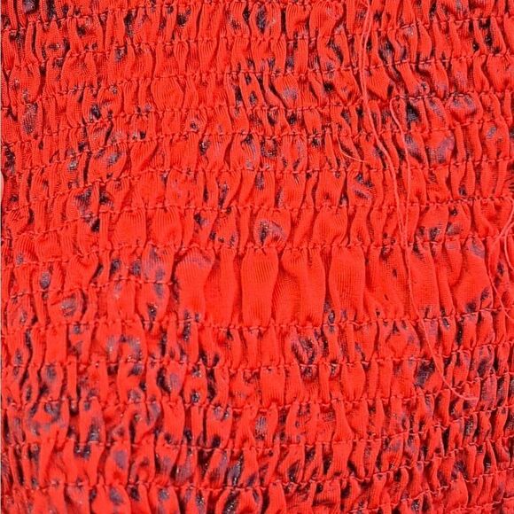 Wildcat Women's Y2K Leopard Print Ruched Zip Up Tank Red Black - Picture 6 of 6